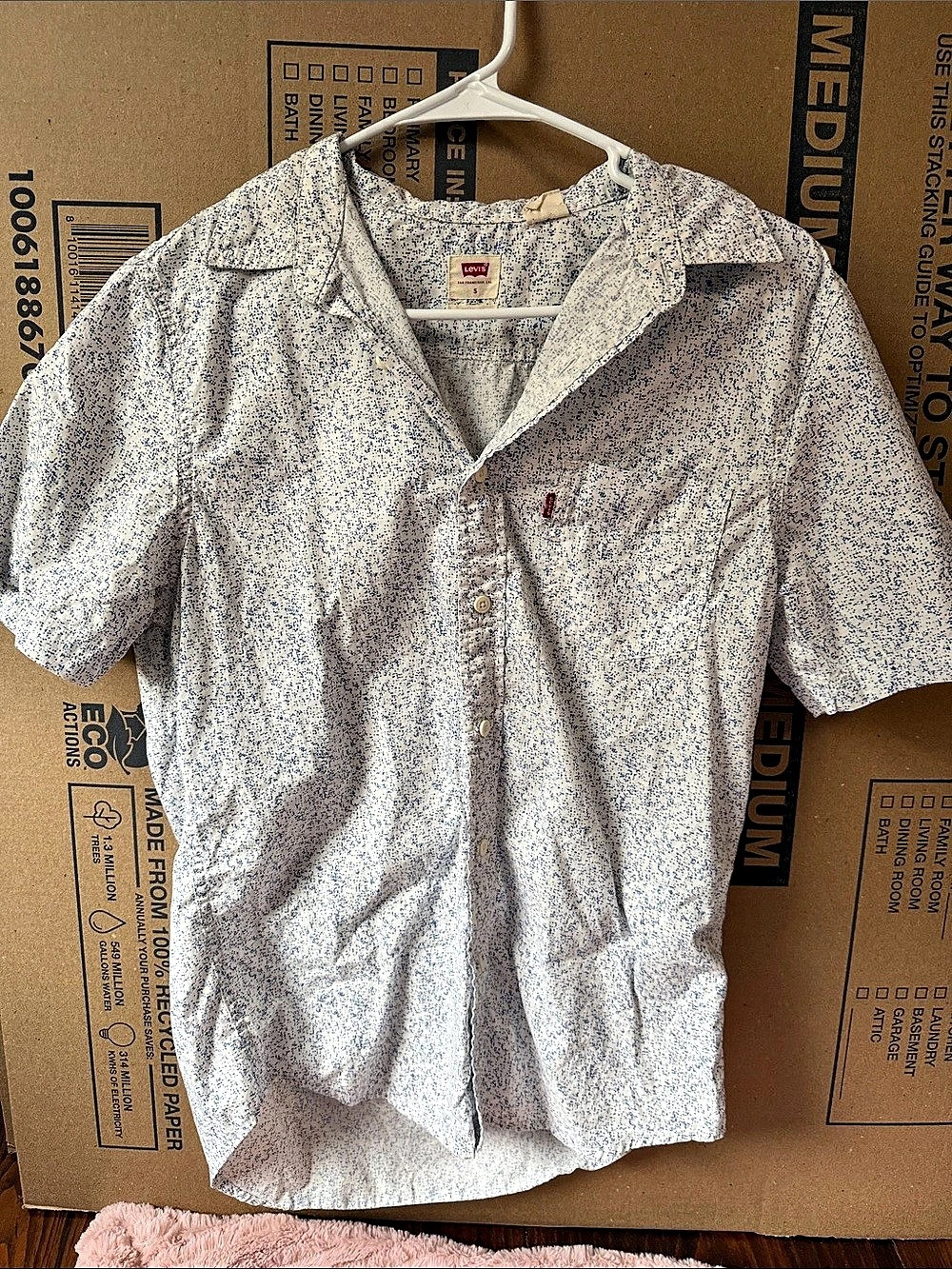 Levi'Small Men'Small Abstract Short Sleeve Shirt Size Small